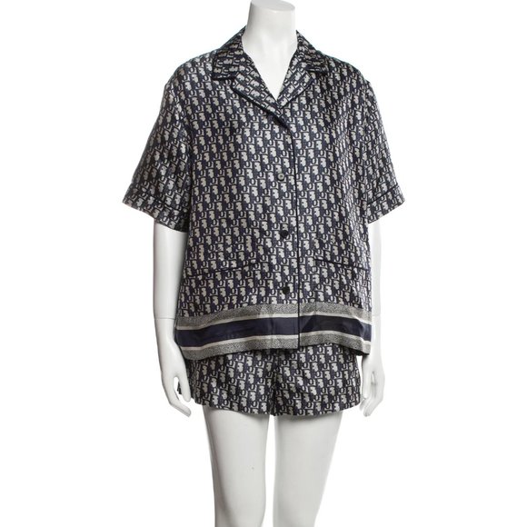 ‼️‼️PRICE FIRM‼️‼️ DIOR CHEZ MOI Oblique Silk Twill Set of Shorts &Top Size 40 - Picture 4 of 7